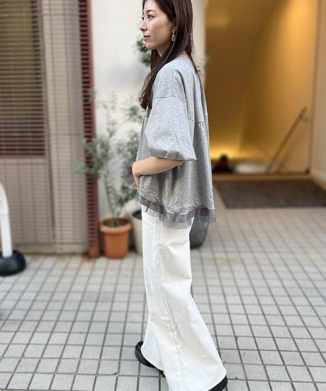 INDIMARK カットオフ ワイドパンツ ホワイト WJ185