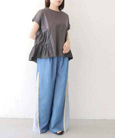 ドライタッチコットン 異素材ドッキングTEE 980-25137 (2026NEWARIIVAL)