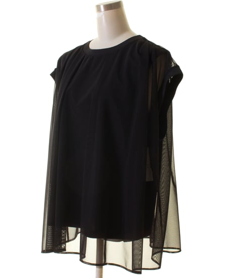 Dignite collier　ディニテコリエ　メッシュレイヤードTシャツ　80255119-1　無地