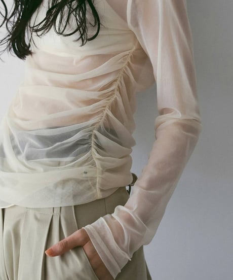 anuke アンヌーク　Sheer Offshoulder Tops　62610603