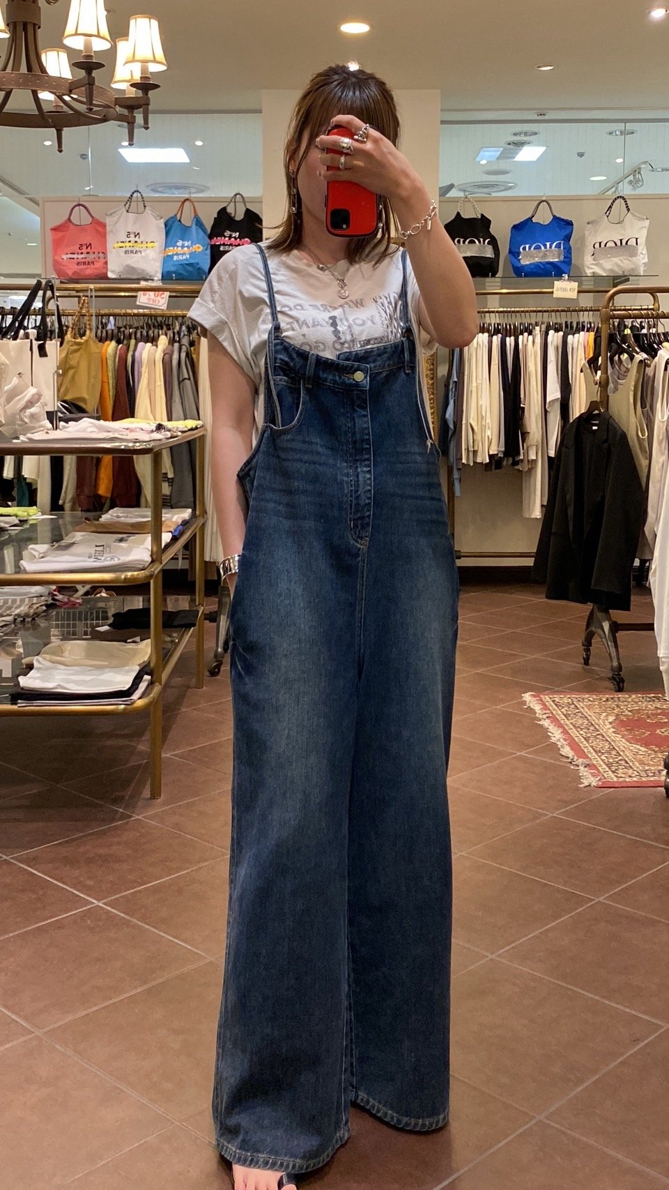 【Pauline Bleu/ポリーヌブロー】ゆったりオーバーオール◇S◇ Pauline Bleu ポリーヌブロー フロントアシンメトリーデニム