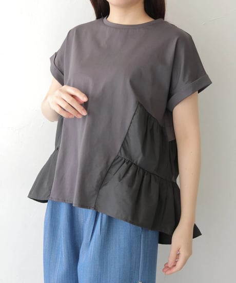 ドライタッチコットン 異素材ドッキングTEE 980-25137 (2026NEWARIIVAL)