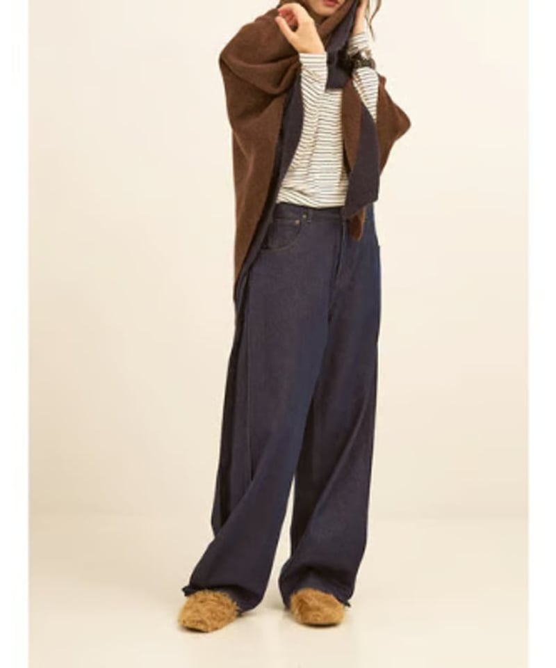 YENN SIDE PLEATED DENIM サイドプリーツ サイズ40 yenn サイド