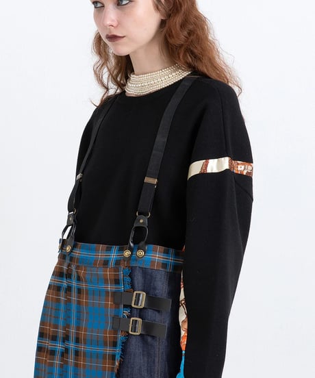 AULA AILA　アウラアイラ　スカーフプリント2WAYニット SCARF PRINT 2WAY KNIT 1253-09029 本州送料無料！