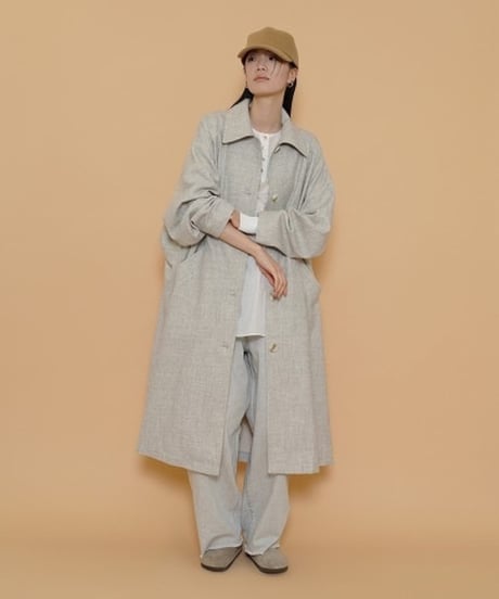 CYAN TOKYO ヨークレイヤーシャイニーブラウス ライトブルー CYAN TOKYO シアントーキョー ストライプ ヘンリーリブ ブラウス