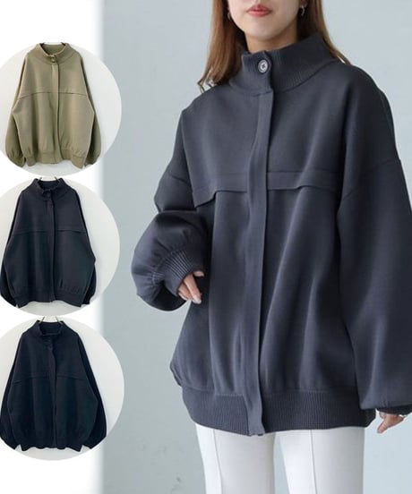 ミラノダンボールKNITボリュームブルゾン　986-18124