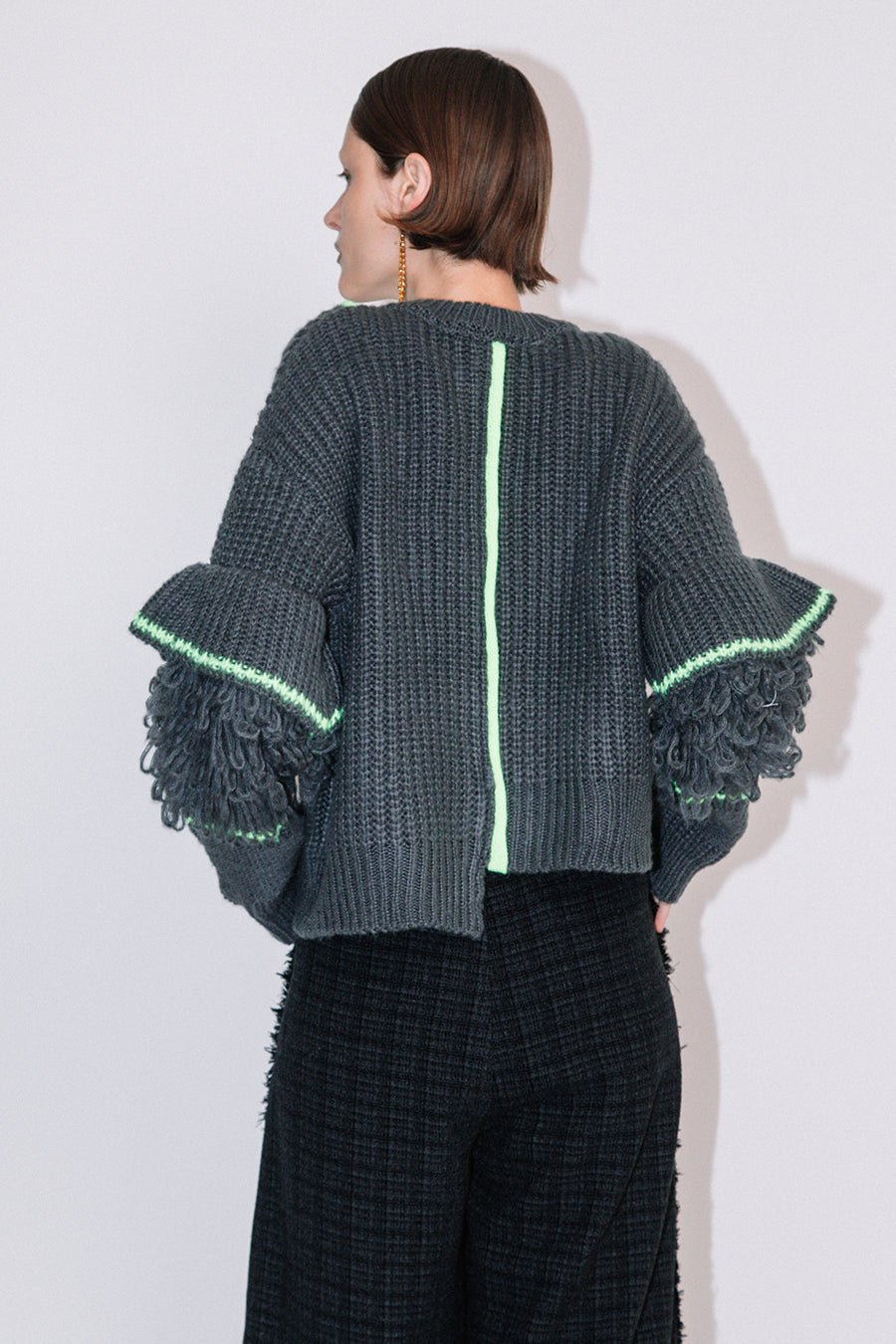 AULA AILA アウラアイラ ループフリンジニットカーディガン LOOP