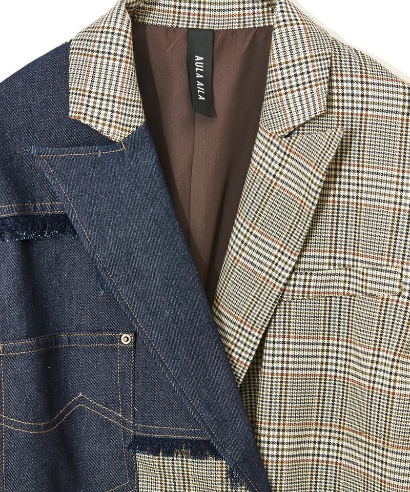 AULA AILA アウラアイラ チェックデニムコンビネーション