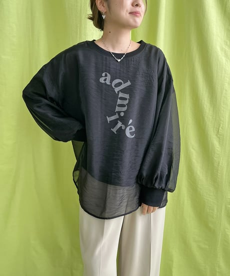LHELBIE　レルビエ　シアーレイヤードロゴロンT　52066S