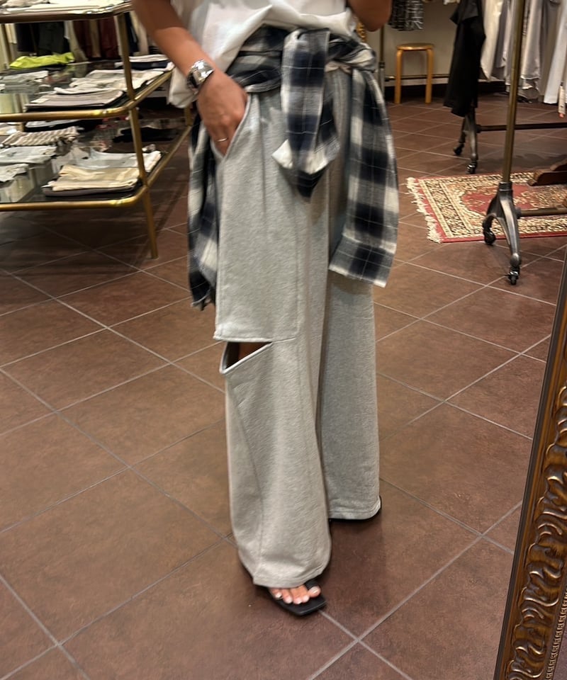 トラノイ TRANOI. 2way slit sweat pants ツーウェイスリットスウェ