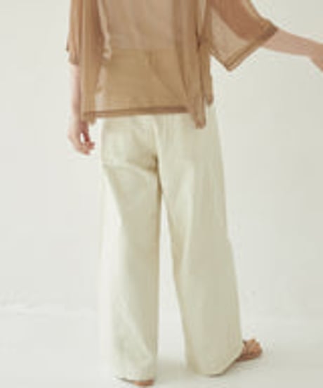 2024 AW デニム ツイル切替ワイドパンツ