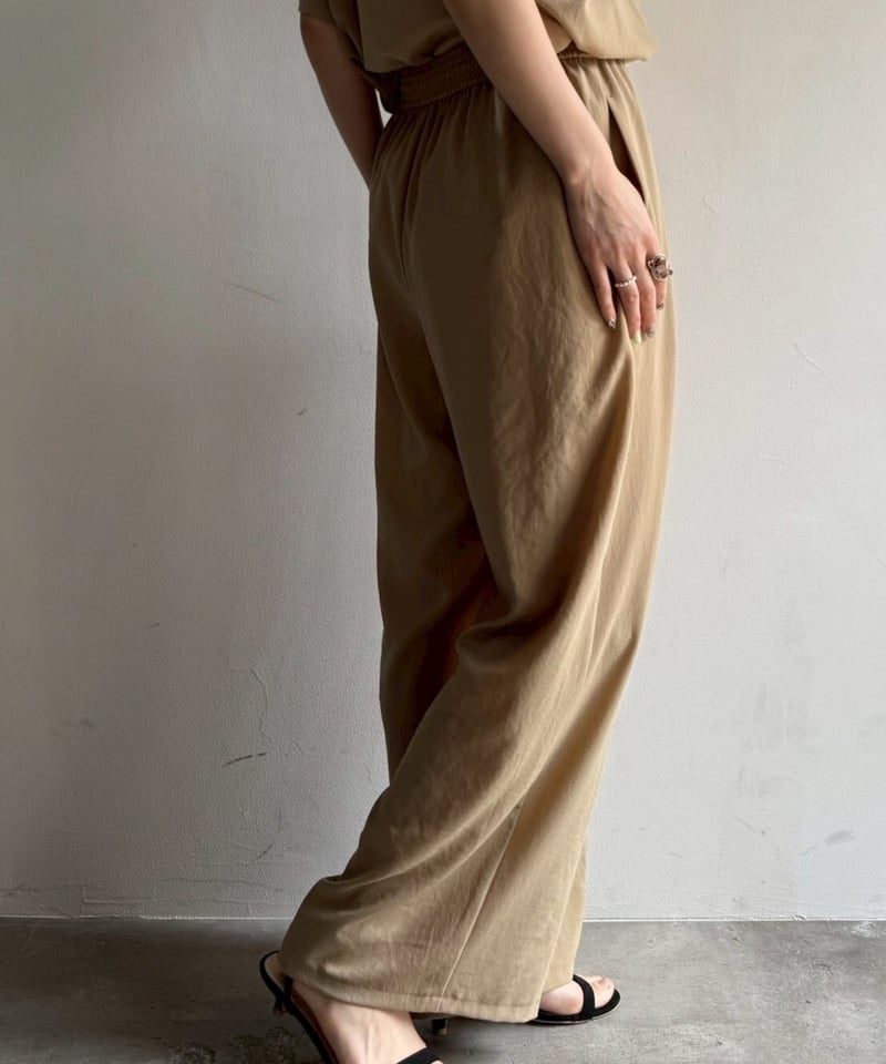 cafune(カフネ)リネンワイドパンツ Cafune カフネ mat stretch georgette wide easy pant