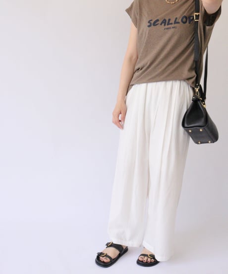 ACUTA　アクータ コットンリネンロゴTシャツ 10076836