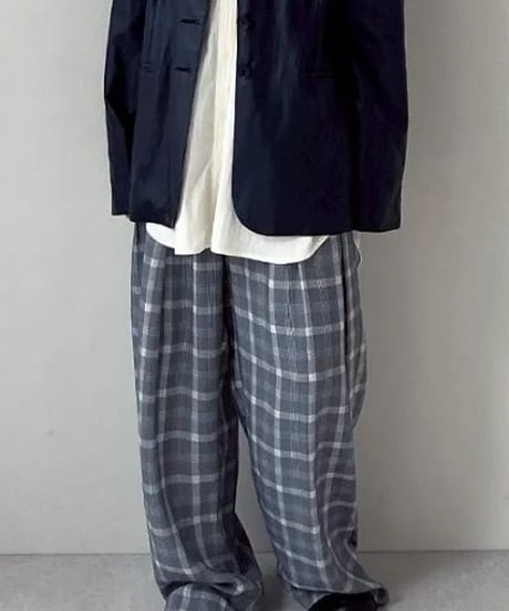 anuke アンヌーク Check Daubletuck Pants 62610702 本州送料無料！4月中旬～5月中旬発送予定