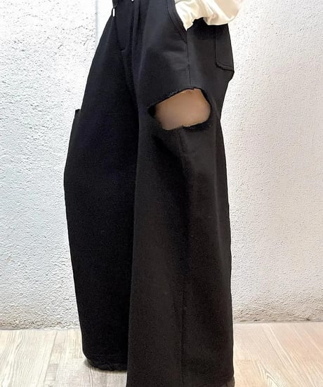 INDIMARK(インディマーク) INDKNIT スラッシュパンツ ブラック WK031
