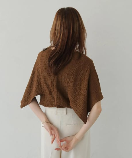 ふくれジャガードケープスリーブプルオーバー BUBBLE JACQUARD CAPE SLEEVE PULLOVER