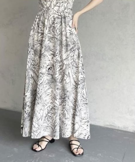 &g'aime アンジェム floral flared skirt フローラルフレアスカート ボトムス 花柄 ロング丈 988-62615