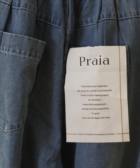 Praia　プライア サイドベルトイレギュラータックワイドデニムPT LEI-2472