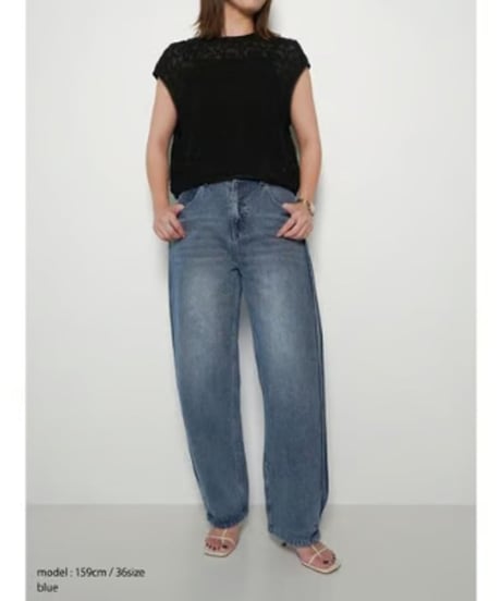 YENN イエン SIDE PLEATED DENIMPT