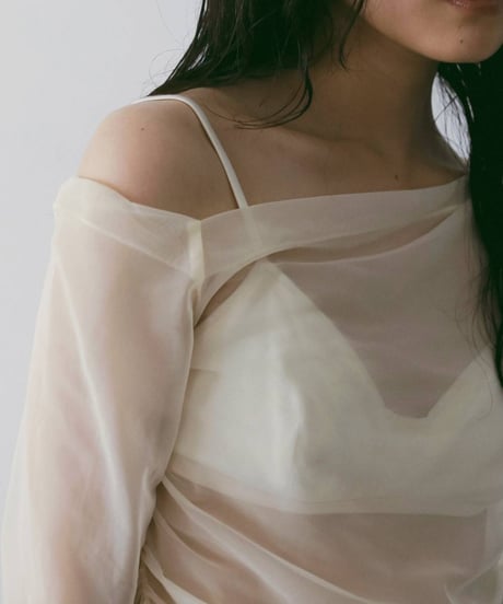 anuke アンヌーク　Sheer Offshoulder Tops　62610603