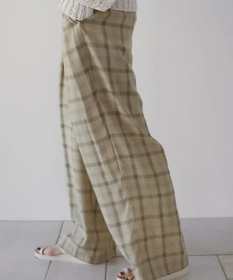 anuke アンヌーク Check Daubletuck Pants 62610702 本州送料無料！4月中旬～5月中旬発送予定