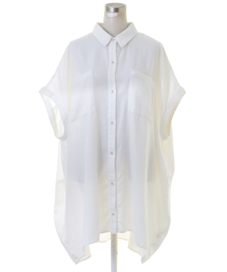 CYNICAL シニカル テンセルデニム×ジョーゼットロングシャツ 612-95131 (2026NEWARIIVAL)