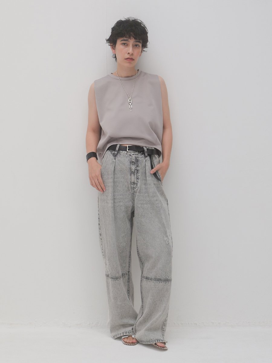 YENN イェン HIGH RISE TUCK WIDE PT