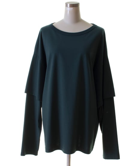 cafune カフネ PASSIONE パシオーネ ROBE　ローブ 袖レイヤード風　重ね着風　無地ロンTEE　435977