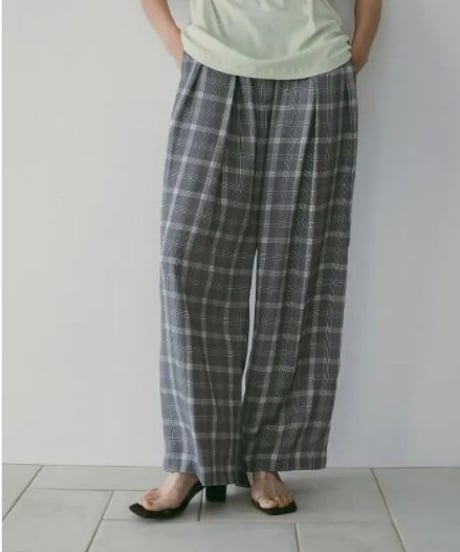 anuke アンヌーク Check Daubletuck Pants 62610702 本州送料無料！4月中旬～5月中旬発送予定