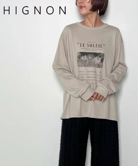 CHIGNON　シニヨン　 Relax　PHOTO ロンTee フォトT フォトロンT フォトプリント ロゴ ロゴプリント ロンT 8455-317 本州送料無料！
