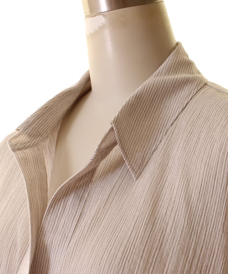 cafune カフネ PASSIONE パシオーネ ROBE　ローブ 楊柳素材ストライプヘンリーネックシャツ　625901　2026NEWARIIVAL