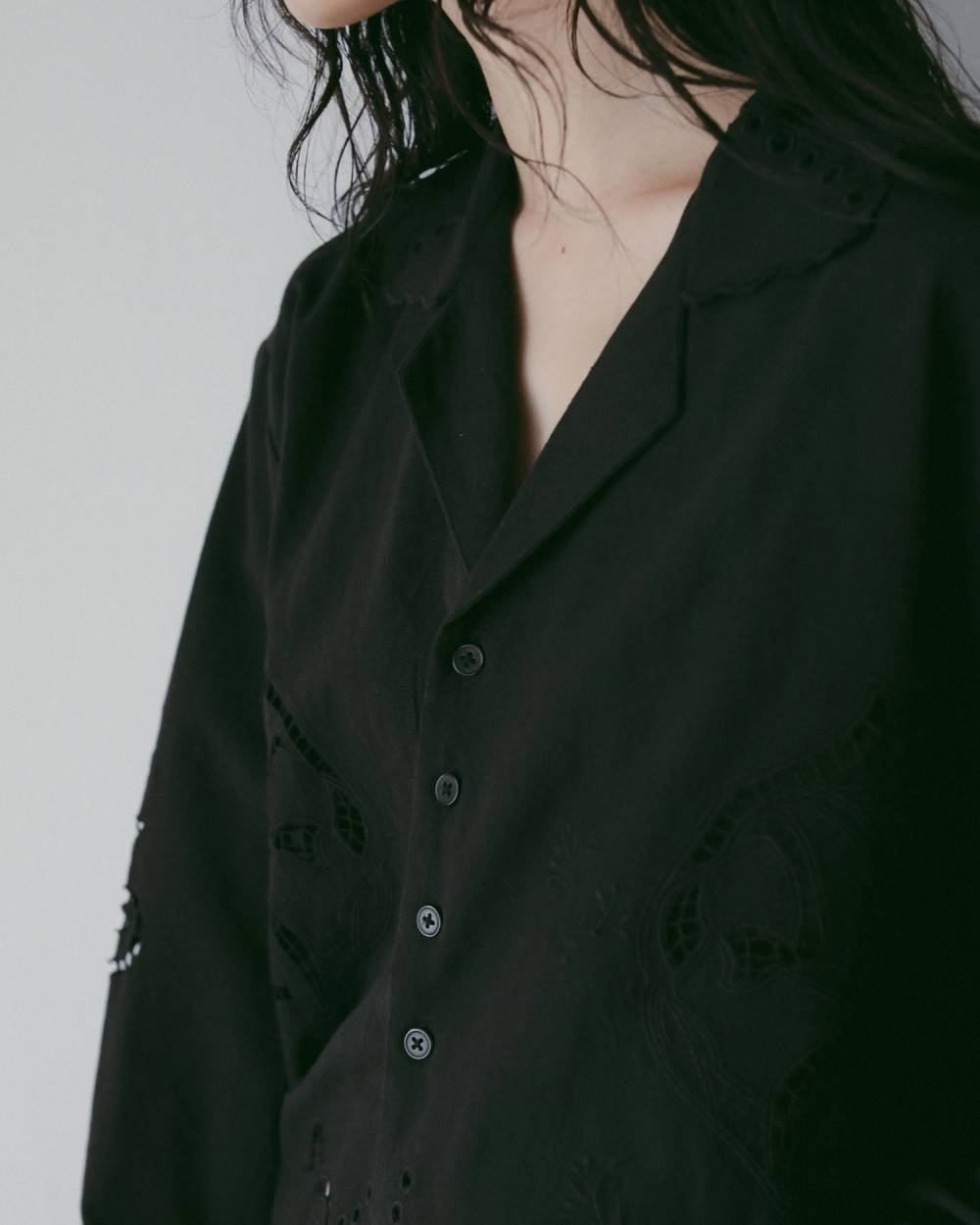anuke アンヌーク Cutwork Opencollar Shirts 62610418