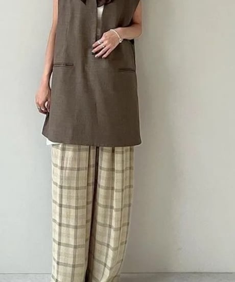 anuke アンヌーク Check Daubletuck Pants 62610702 本州送料無料！4月中旬～5月中旬発送予定