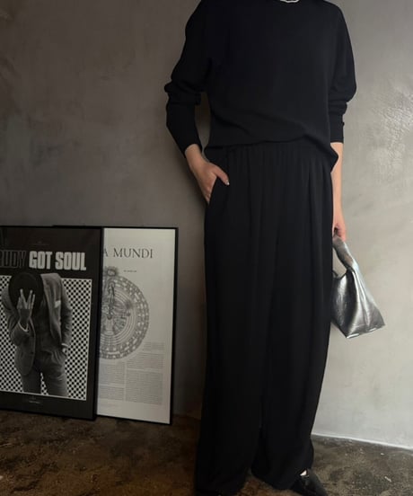 Cafune　カフネ　mat stretch georgette wide easy pants　マットストレッチジョーゼットワイドイージーパンツ　535620