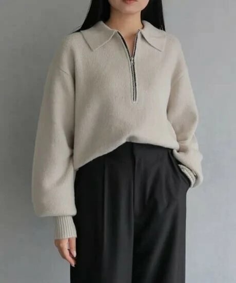 &g'aime アンジェム ポロハーフジップニット　　986-67014