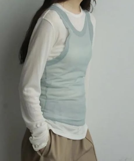 anuke アンヌーク Tulle Tank Top タンクトップ 62520621