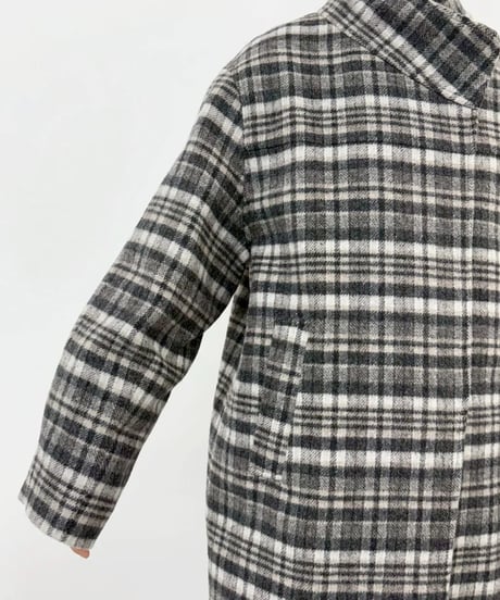 CYNICAL シニカル PENEWWOOL 1/10randam check (ラベル付き)652-94016　ウールチェック柄ロングコート　10月下旬発送