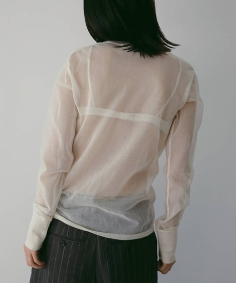 anuke アンヌーク　Sheer Henley Knit　62610514