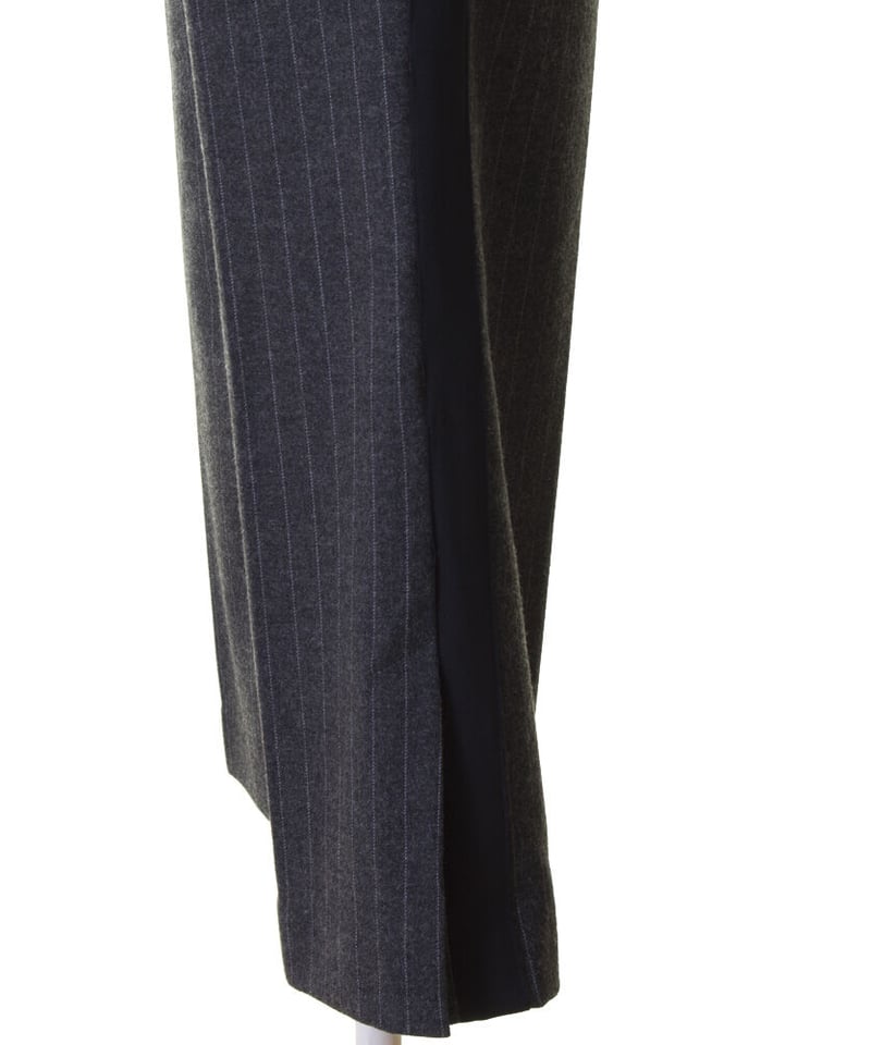 Dignite collier ディニテコリ ウール混サイドラインストライプ