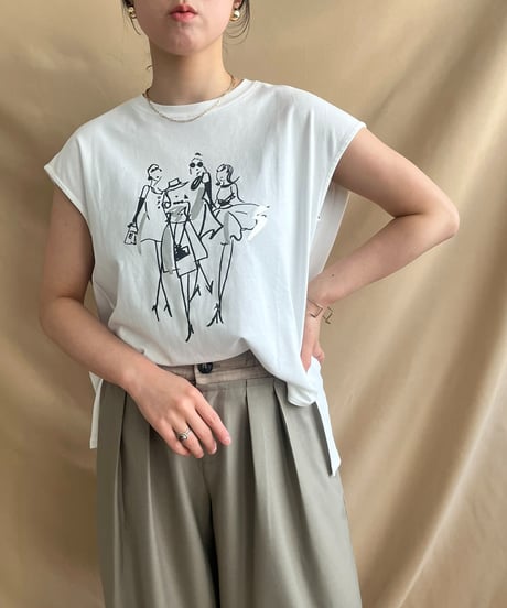 イラストプリントTシャツ 51879Y-2