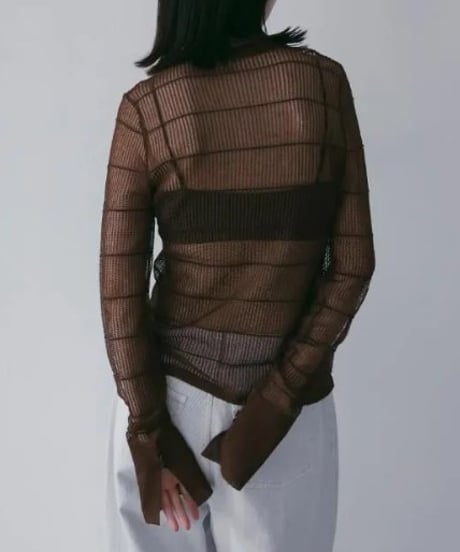 anuke アンヌーク Sheerborder Knit Shirts 62610513 本州送料無料！