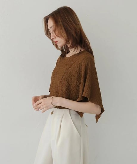 ふくれジャガードケープスリーブプルオーバー BUBBLE JACQUARD CAPE SLEEVE PULLOVER