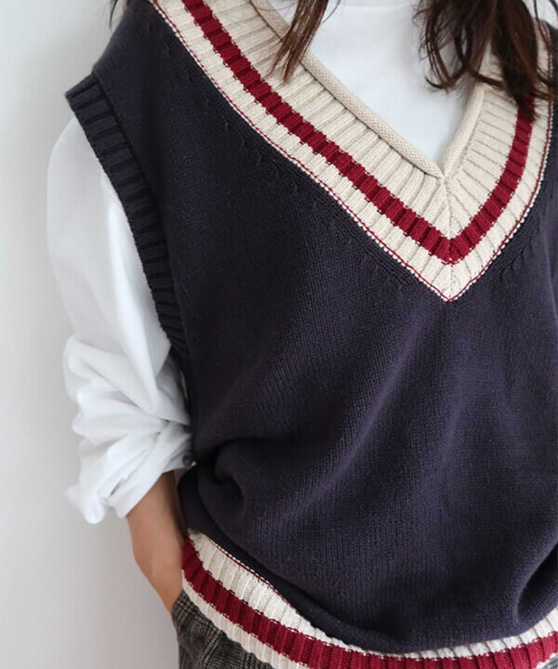 新品未使用CREDONAチルデンニットベスト　クレドナ　秋冬 CREDONA クレドナ チルデンニットベスト | Deargo