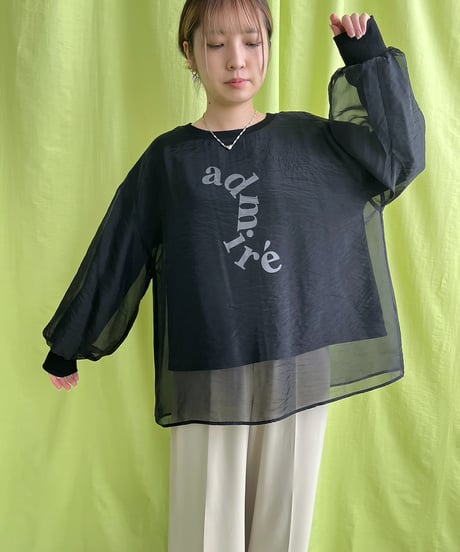 LHELBIE　レルビエ　シアーレイヤードロゴロンT　52066S
