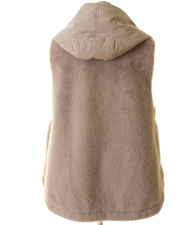 MARIED'OR マリードール 上質ミンク×別布フード取りはずしベスト 57129