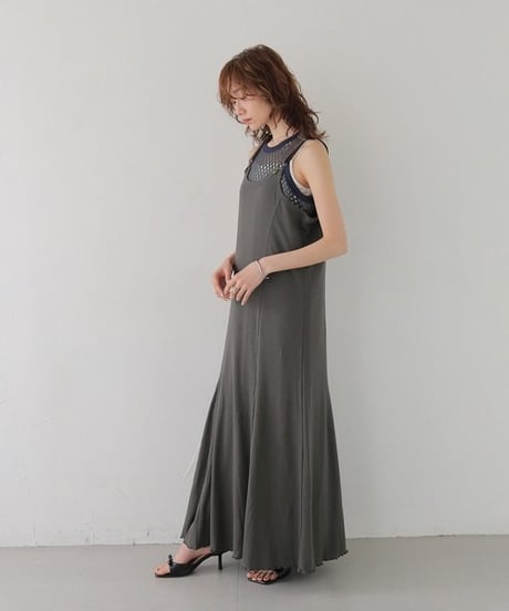 CLEIO クレイオ　リブテレコサロペットワンピース 922-15628(2026NEWARIIVAL)