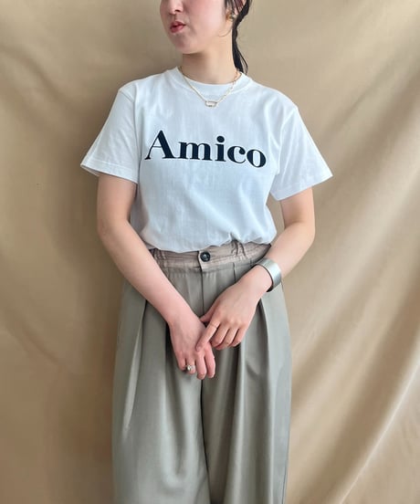 AmicoフロッキーロゴTシャツ51909Y-2