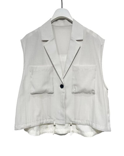 CHIGNON シニヨン シアーワークジレ ブラック CHIGNON シニョン 4853-338KK シアーワークジレ レディース