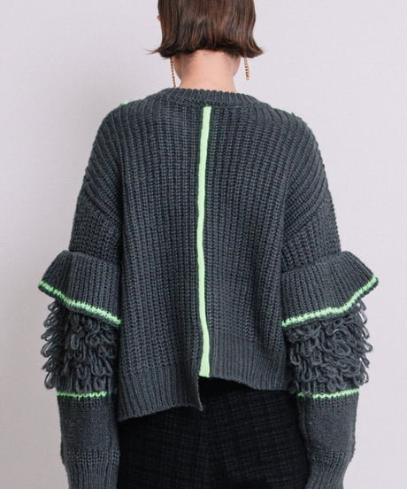 AULA AILA　アウラアイラ　ループフリンジニットカーディガン LOOP FRINGE KNIT CARDIGAN 1243-09035