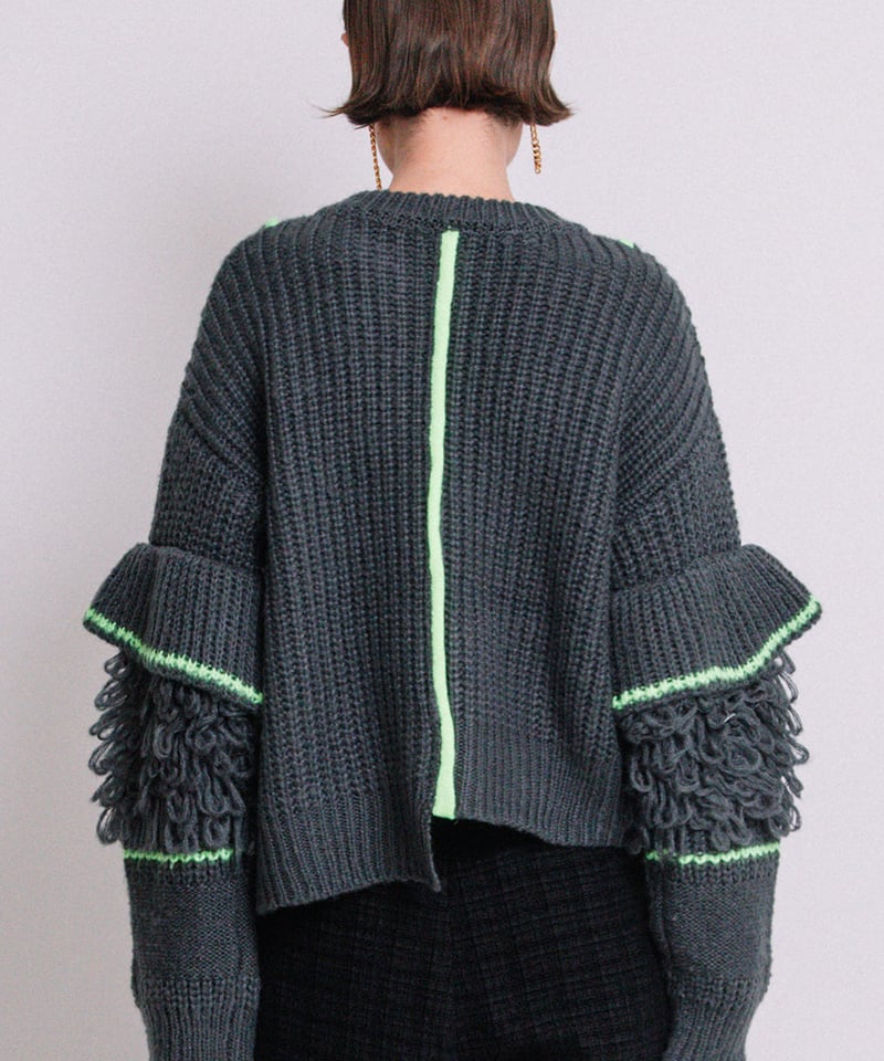 AULA AILA アウラアイラ ループフリンジニットカーディガン LOOP